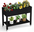 Raised Garden Bed with Legs, 33.66" Tall Self-Watering Resin Planter Box with by OutdoorLivingPerfected