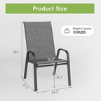 Patio Chairs Set of 6, Stackable Outdoor Dining Chairs - Image 3