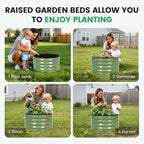 INNO STAG 3 Pcs Round Galvanized Raised Garden Bed — 2×2×1ft Planter Box - Image 4