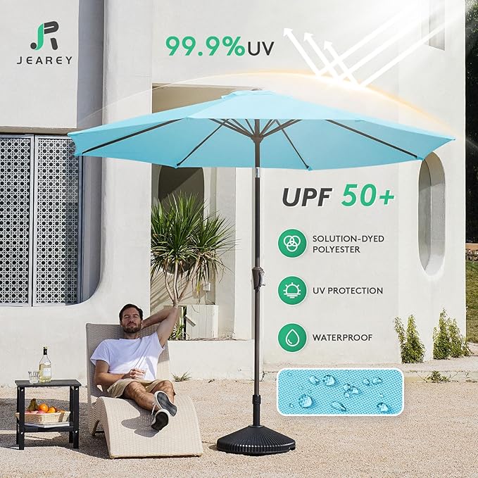 JEAREY 9FT Patio Umbrellas Outdoor Table Umbrella - Image 3