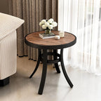 PHI VILLA Outdoor Round Side Table, All Weather Coffee Bistro Table - Image 2