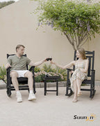 Oversized Outdoor Rocking Chairs Set of 2, High Back Porch Rocking Chair - Image 7