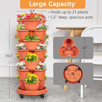 VECELO 7 Tier Vertical Garden Planter, Self Watering Stackable Planters - Image 5