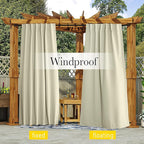 NICETOWN 2 Panels Waterproof Outdoor Curtains Fixed Grommet & Back Tab on Top & - Image 8