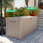 DRATO 200 Gallon Deck Box, Waterproof Resin Large Outdoor Storgae Box - Image 6
