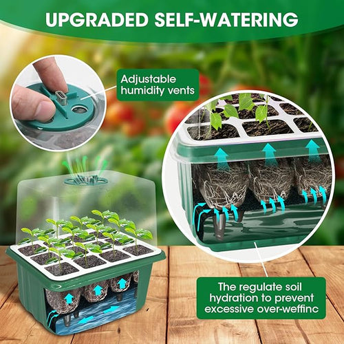 5PCS 60 Cell Self Watering Seed Starter Tray - Image 2