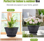 4 Pack 10 Inch Plant Pot for Outdoor Indoor, Plastic Flower Pots - Image 4