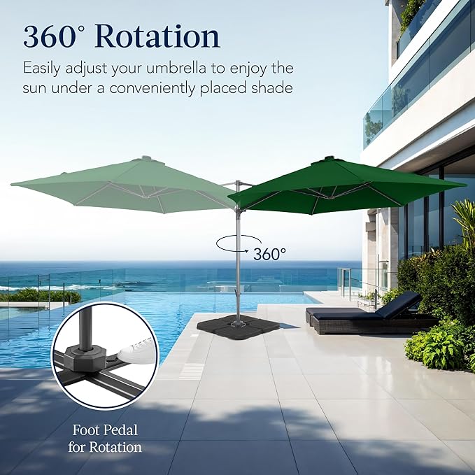 Best Choice Products 10ft Offset Cantilever Hanging Market Patio Umbrella - Image 3