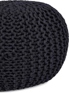 BIRDROCK HOME Round Pouf Ottoman | Cotton Braided Foot Stool - Image 4