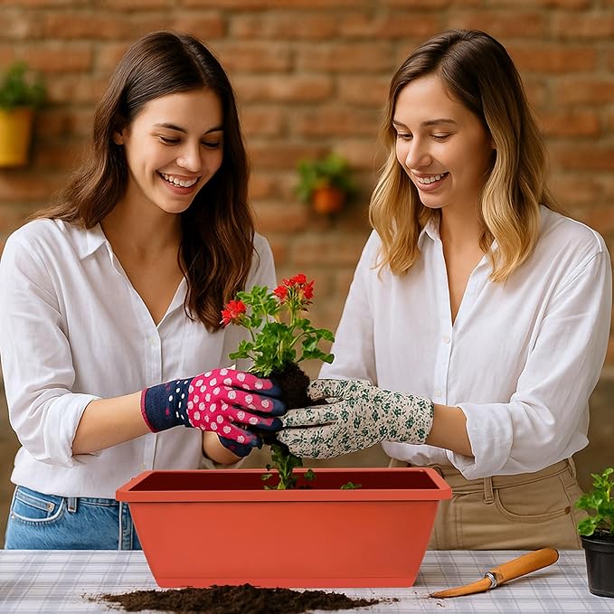 Window Box Planter, 12 Pack Plastic Vegetable Flower Planters Boxes 17 Inches - Image 7