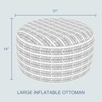 LVTXIII Indoor/Outdoor Extra Large Inflatable Ottoman Pouf D31 x H14 Inch - Image 3