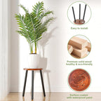 Wood Plant Stands Indoor, 16.7" Tall Plant Stand Outdoor Mid-Century Plant Stool - Image 4