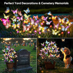 Solar Lights Outdoor Garden Decor: 6 Pack 102 Silk Butterflies - Image 7