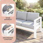 Kiss the Water Outdoor Couch Aluminum Patio Furniture Sofa, 3 Seat All-Weather - Image 4