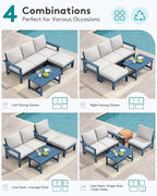 SERWALL Outdoor Sectional Sofa Set, 5-piece Outdoor Modula Couch Set - Image 5