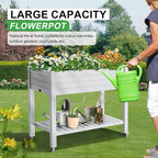 Raised Garden Bed with Legs, 33.66" Tall Self-Watering Resin Planter Box with - Image 2