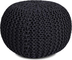BIRDROCK HOME Round Pouf Ottoman | Cotton Braided Foot Stool by BIRDROCKHOME