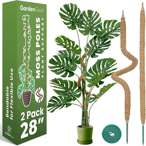 2 Pack 28 Inch Bendable Moss Pole Monstera Plant Support Stakes by Sproot