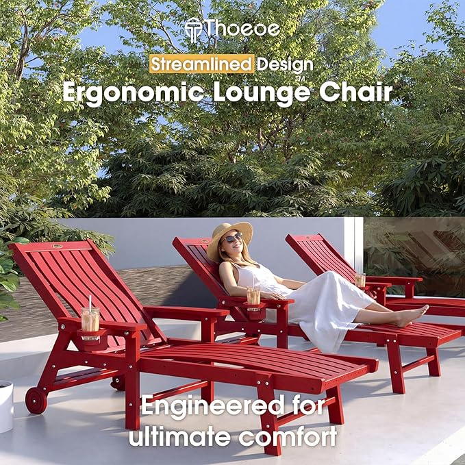 Patio Chaise Lounge Chair, Oversized Lounge Chair Outdoor - Image 3