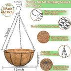 ZeeDix 12 Inch Hanging Baskets for Plants Outdoor - Image 2