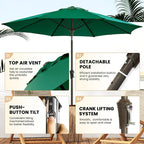 Ayge 9FT Large Outdoor Patio Umbrella Market Table Umbrella-UV Resistant - Image 2