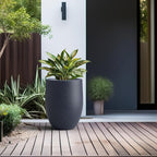 Kante 21.7 Inch Tall Concrete Planter, Large Indoor Outdoor Plant Pot - Image 3