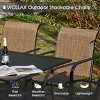 VICLLAX 5 Pieces Patio Dining Set, Outdoor Furniture Set Includes 37.8" Square - Image 3