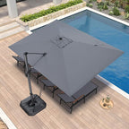 PURPLE LEAF 9' X 11.5' Patio Umbrella Outdoor Cantilever Rectangle Umbrella by PURPLELEAF