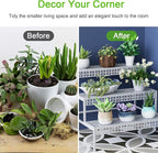 Garden 4 you 3 Tiers Metal Plant Stand, Rectangular Ladder Flower Pots Outdoor - Image 3