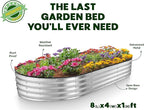 Plant & Plot Galvanized Raised Garden Beds Outdoor // 8×4×1 ft Planter Raised - Image 5