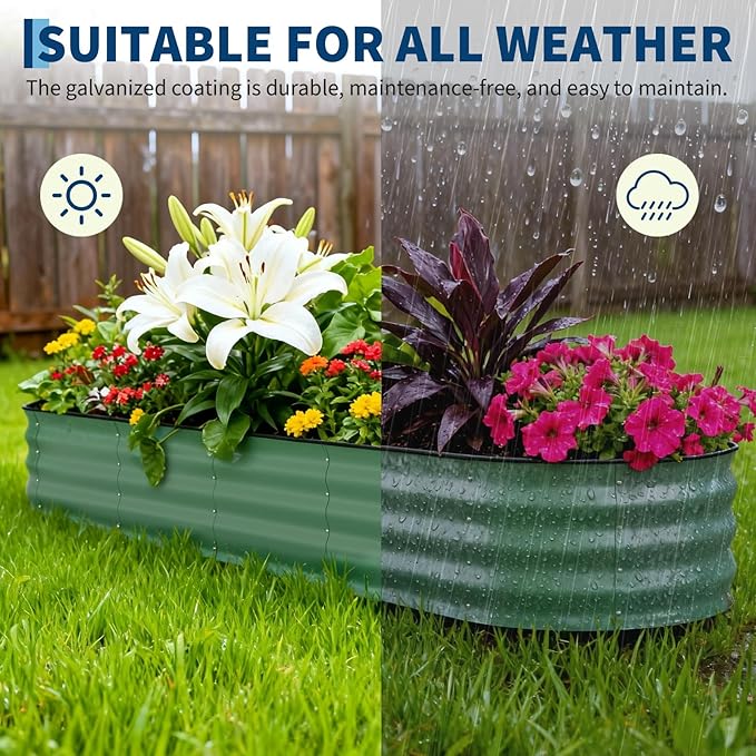 Garvee 4 Pack Galvanized Raised Garden Bed, Rust-Resistant Raised Garden Beds - Image 8