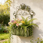 Rustic Metal Wall Planter Vintage Wall Mounted Flower Pot Farmhouse Distressed - Image 4