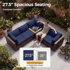 NICESOUL 8 Person Modern Deck Furniture Set, 29.3'' High Back Comfy Outdoor - Image 5