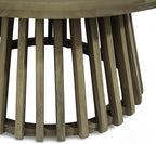 Merax Patio Outdoor Acacia Wood Round Coffee Table - Image 6