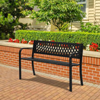 VINGLI 47'' Outdoor Bench, Weather Resistant Garden Patio Bench Powder Coated - Image 9