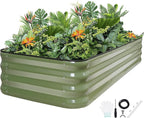 5-in-1 Adjustable Raised Garden Bed Kit | Galvanized Planter Boxes by GGOODGAIN