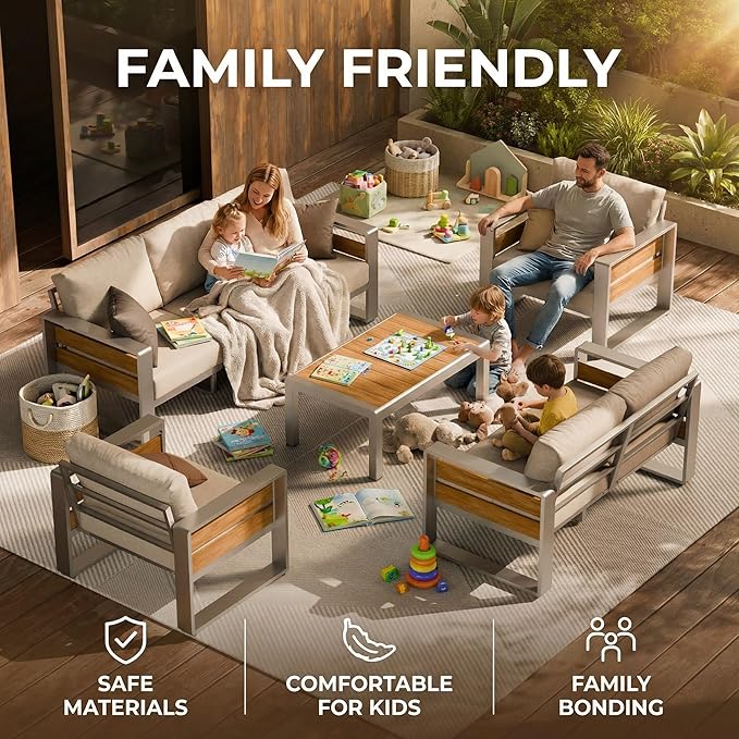 ZANDOR Outdoor Patio Conversation Sets, 4-Piece Aluminum Metal Outside - Image 3