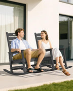 SERWALL Outdoor Rocking Chair, Oversized Rocking Chair - Image 2