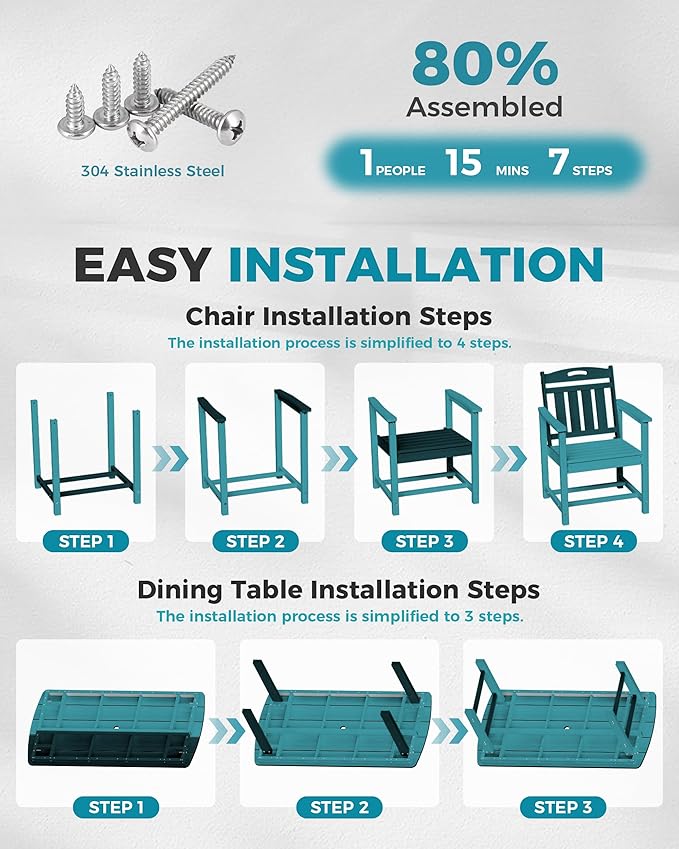 Ciokea HDPE Outdoor Dining Table - Image 6