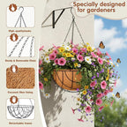 Metal Hanging Baskets for Plants Outdoor 4 Pack Round Metal Wire Hanging Basket - Image 6
