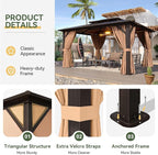 Aoxun 12'x10' Hardtop Gazebo, Aluminum Frame Permanent Pavilion - Image 6