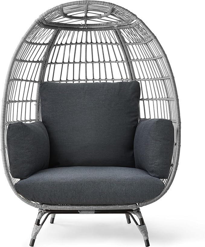 Best Choice Products Wicker Egg Chair, Oversized Indoor Outdoor Lounger by BestChoiceProducts