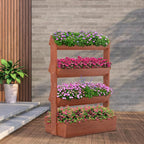 DoCred Vertical Wooden Raised Garden Bed, 4 Tier Garden Planters Freestanding - Image 9