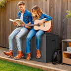 Greesum 100 Gallon Resin Deck Box Large Outdoor Storage - Image 2