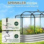 Raised Garden Bed with Sprinkler Timer and Self-Watering System, Galvanized - Image 3
