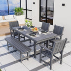 Pamapic 6 PCS Outdoor Dining Set, Spacious HDPE Outdoor Table - Image 2