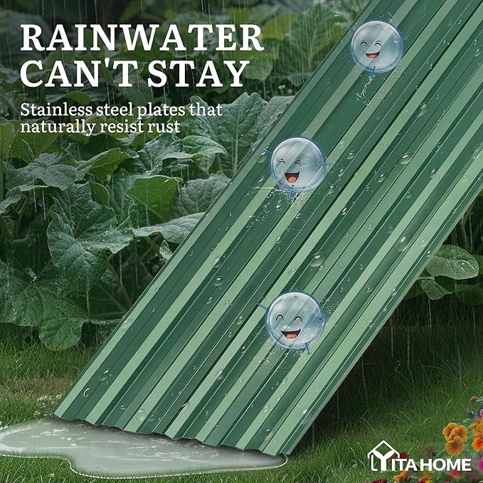 YITAHOME 6x3x2 ft Galvanized Raised Garden Bed Kit, Large Metal Planter Box - Image 4