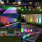 T-SUN Solar Spotlights, 2-in-1 RGB Solar Landscape Spotlights Outdoor Waterproof - Image 2