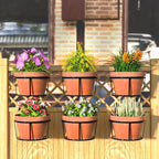 CADANI Iron Hanging Plant Holder Over The Rail Metal Fence Planters, Hanging - Image 4