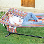 2 Person 12FT Hammocks for Outside, Double Quilted Fabric Outdoor Hammock - Image 2